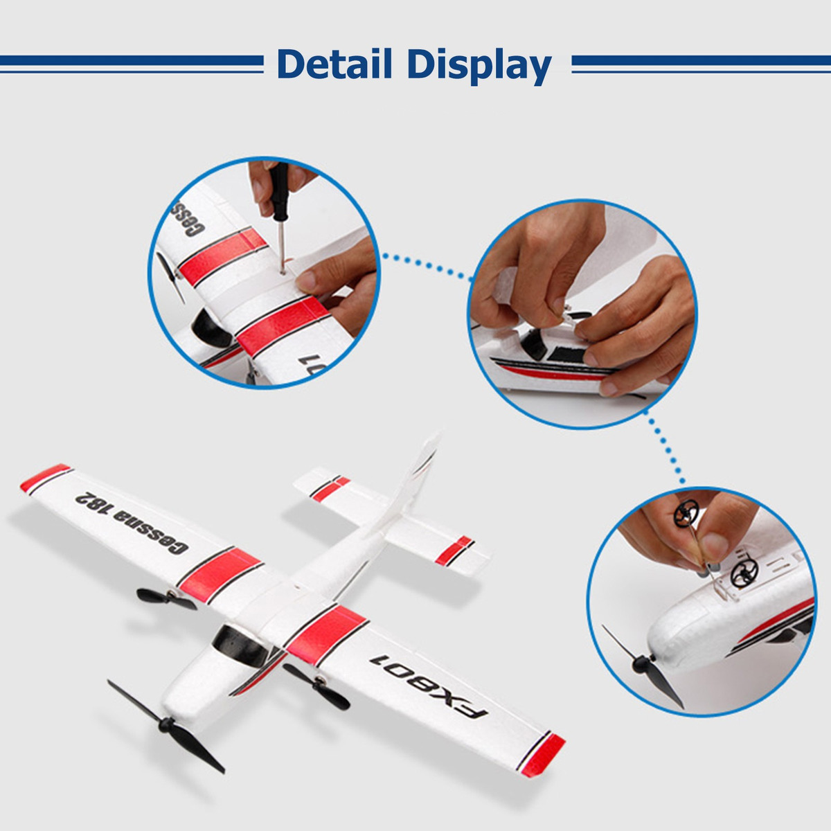 Avião De Controle Remoto De Asa Fixa 2.4g 2ch Rc Glider - Imagem 9