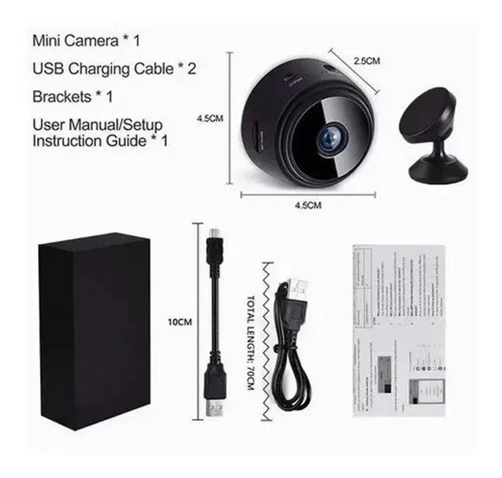 Mini Câmera Magnética Câmera Wifi Externa Câmera Externa - Imagem 7