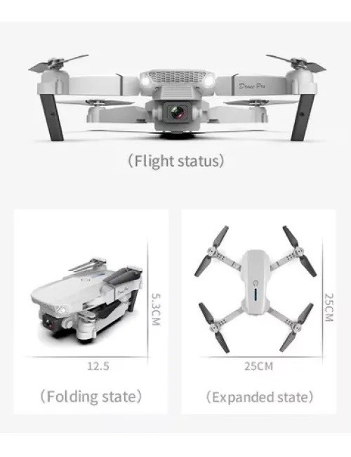 E88pro Uav 4k Hd Fotografia Aérea Câmera Dupla + 3 Baterias - Imagem 10