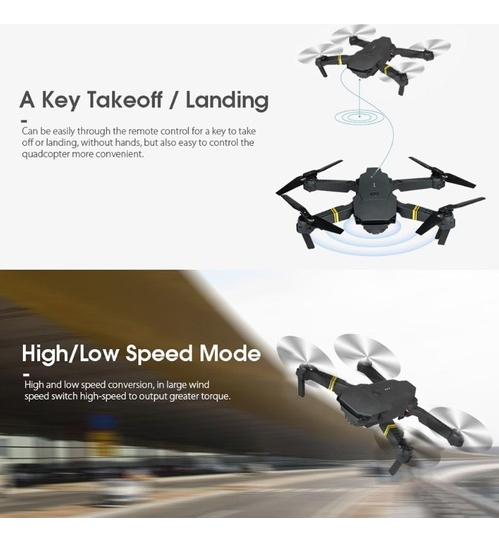 Drone E58 Films Hd Wi Fi 360º Rotações 1 Baterias - Imagem 3