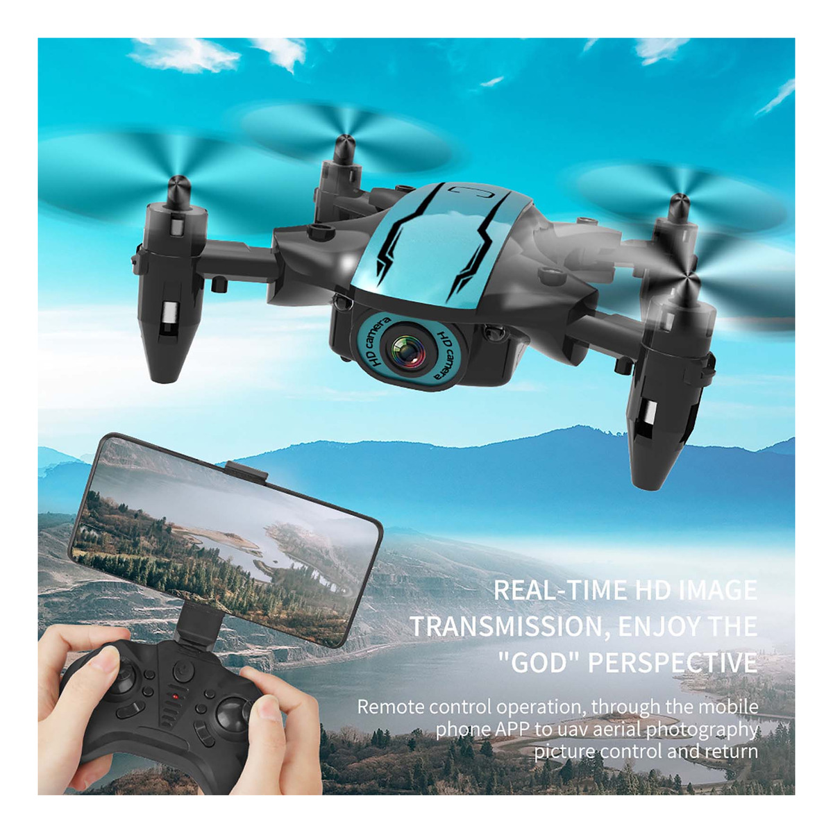 Cs02 Rc Drone Com Câmera 480p Wifi Fpv Iniciante Drone Mini - Imagem 9