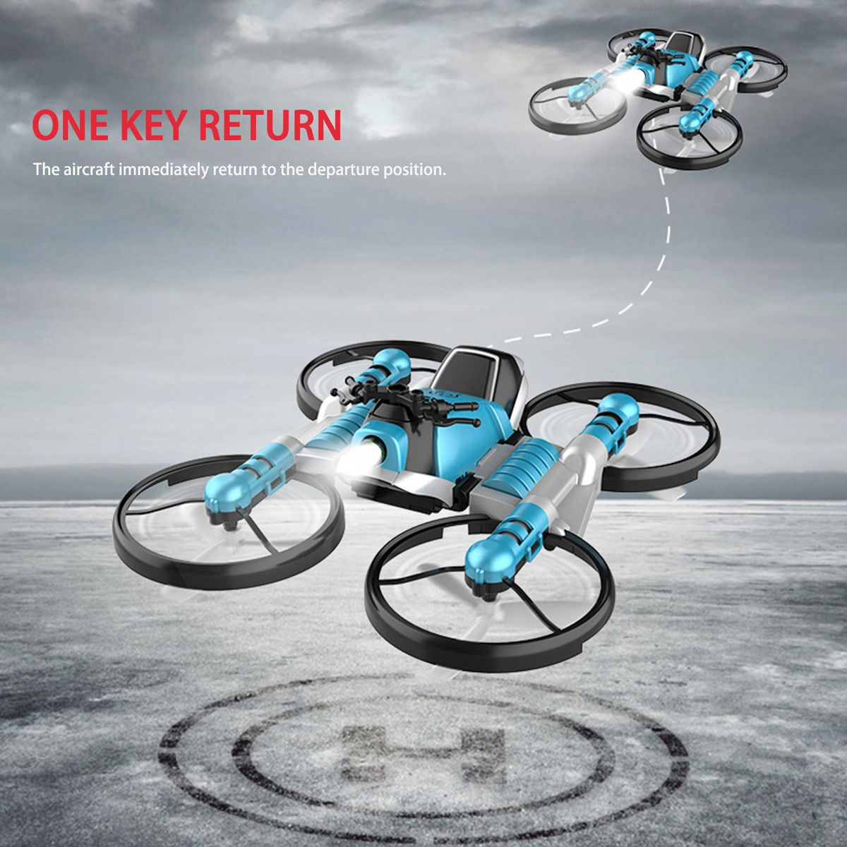 Mini Drone 2 Em 1, Motocicleta, Aeronave Rc Para Iniciantes, - Imagem 3