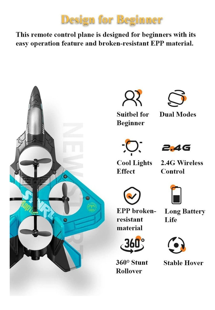 Aeronave Rc Avião Brinquedo Rc Glider Stunt Drone - Imagem 2
