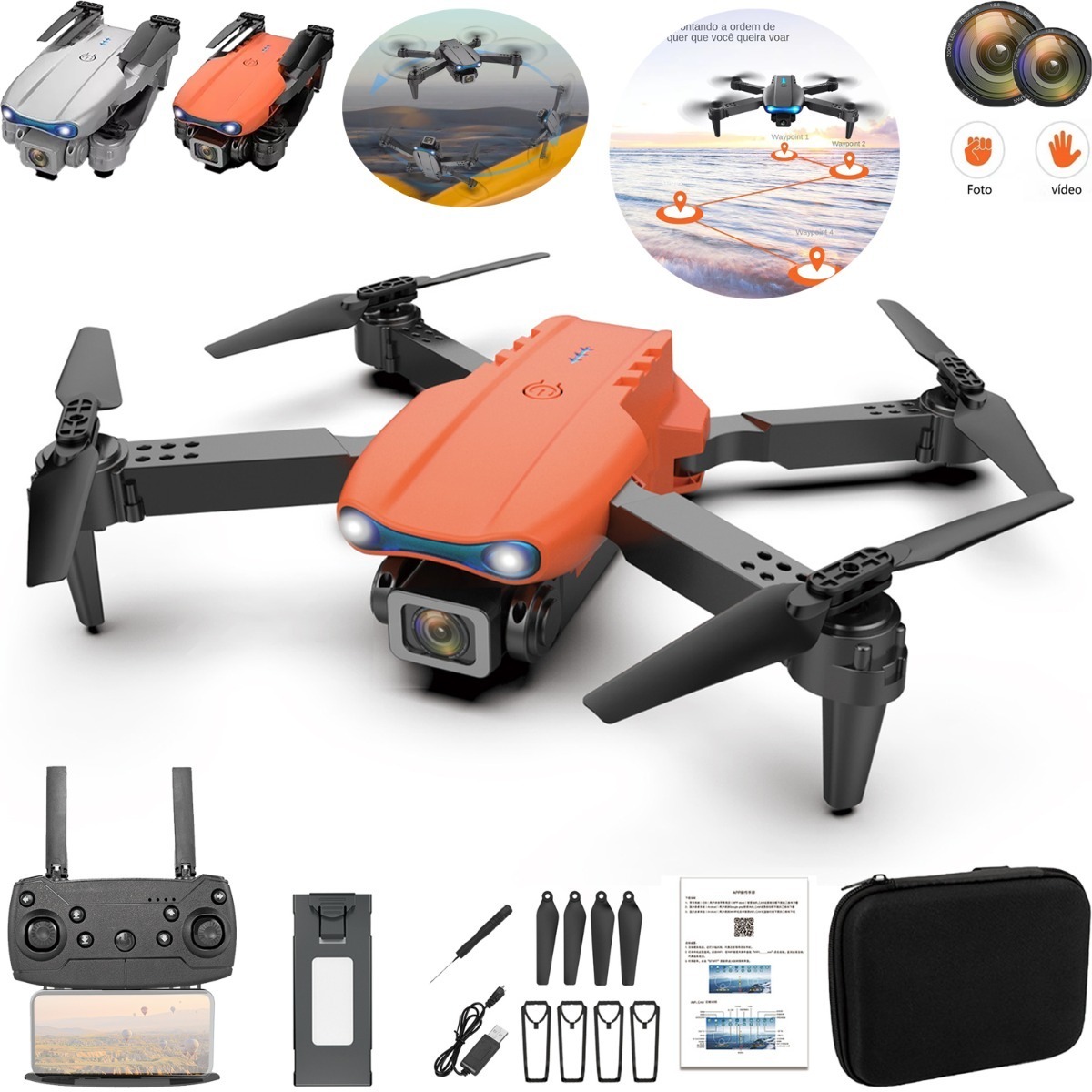 Drone E99 Pro Com Dupla Câmera Hd Profissional E 1 Bateria - Imagem 15