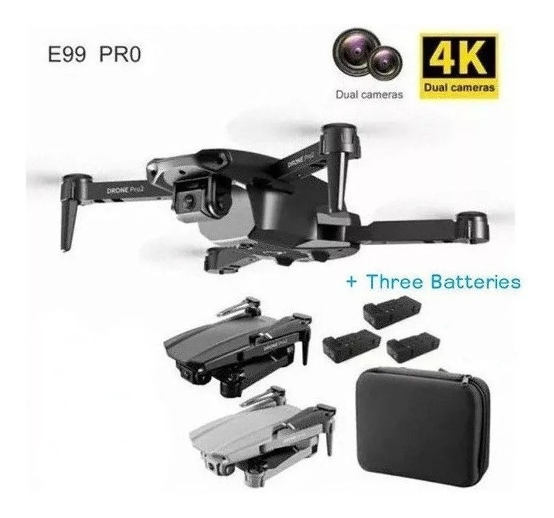 Dual Camera Mini Drone Professional 4k Com 3 Baterias - Imagem 2