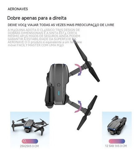 Drone E99 Pro Com 2 Câmera Aérea Hd Profissional E 2 Bateria - Imagem 20