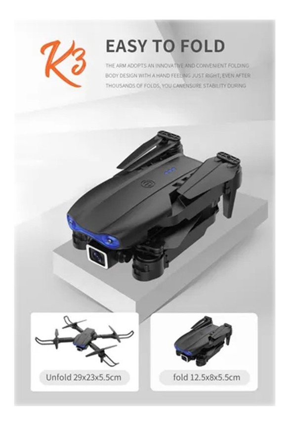 Câmera Profissional Do Zangão K3 4k Wifi Fpv+2 Baterias - Imagem 5