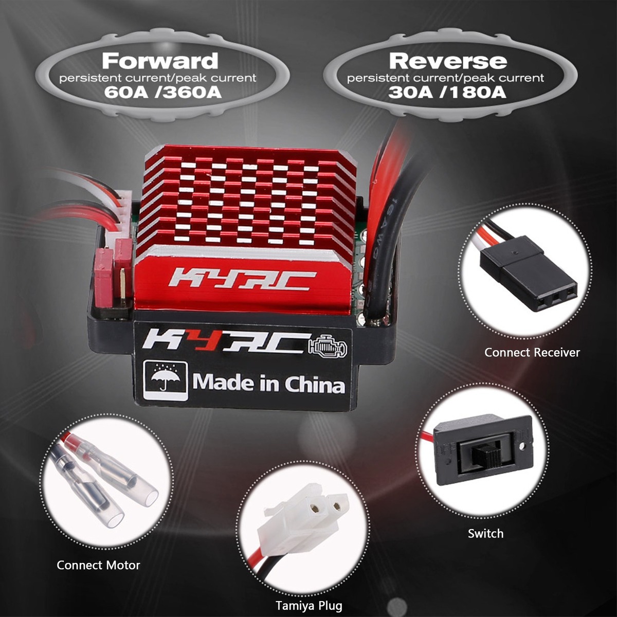 550 21t Escovado Motor Com 60a/360a Esc Escovado Elétrico - Imagem 8