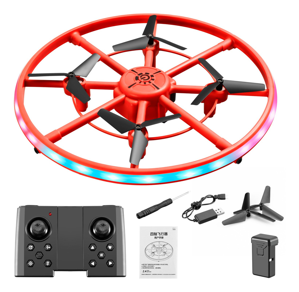 Drone De Veículo Aéreo Circular Infantil Para Evitar Obstácu - Imagem 11
