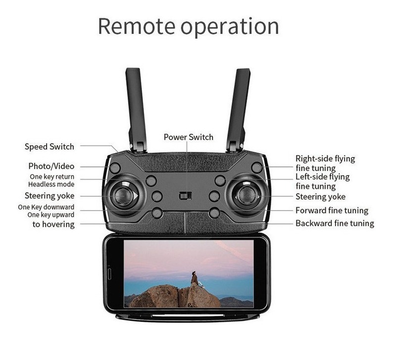 E88 4k Dual Camera Mini Drone De Controle Remoto Dobrável - Imagem 9