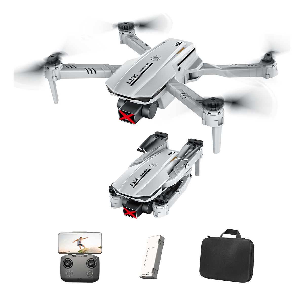 Drone Rc Xt1 Dobrável Rc Drone Fpv Para Evitar Obstáculos - Imagem 3