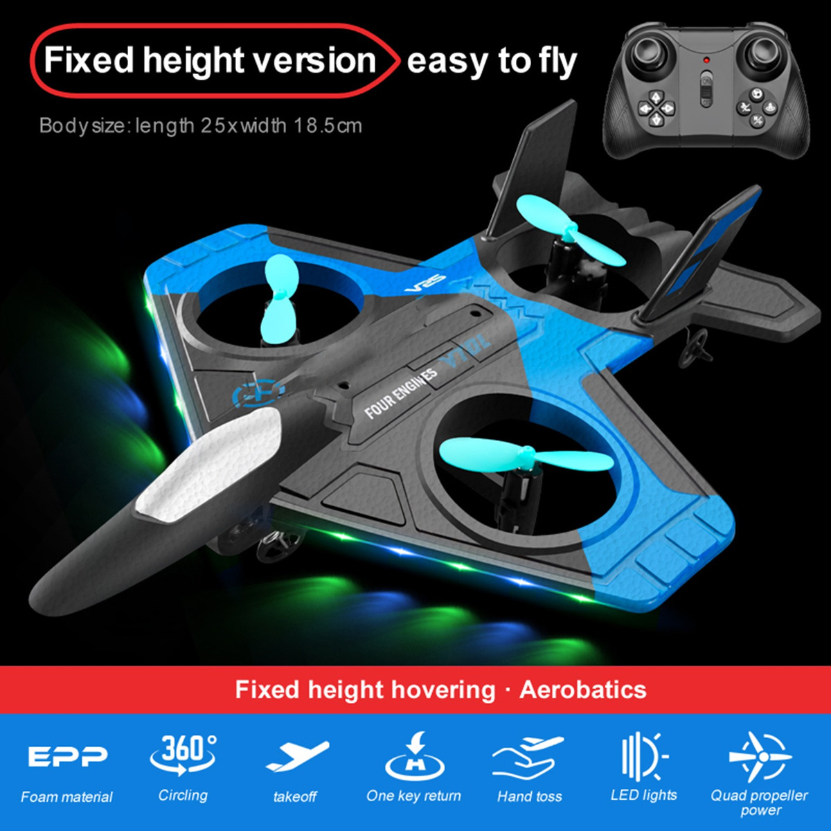 Avião Rc De 2,4 Ghz Rc Plane Gliding Aircraft Flight Toys - Imagem 5