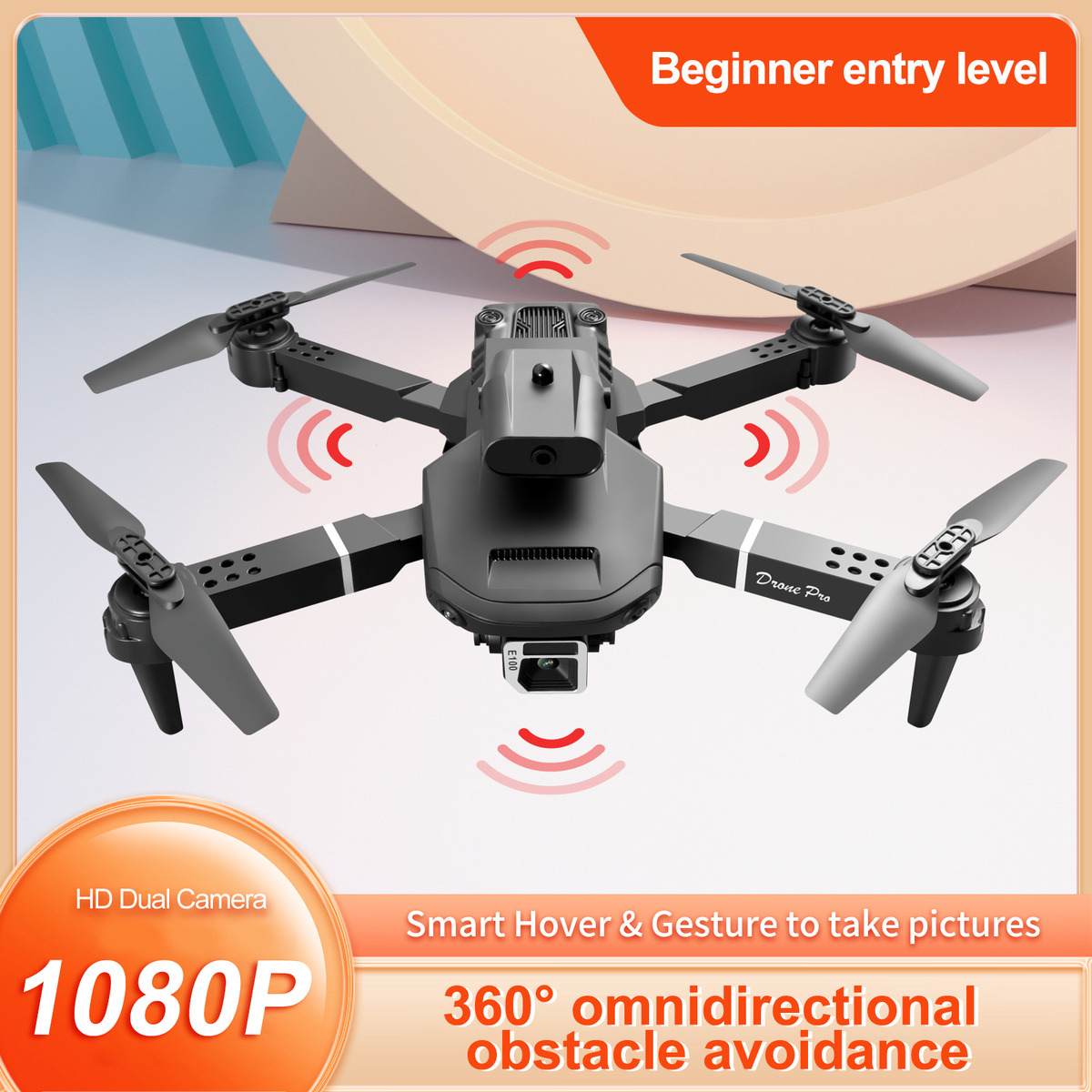 Drone Dobrável 1080p Hd Dual Camera Fpv Rc Quadcopter Com - Imagem 4
