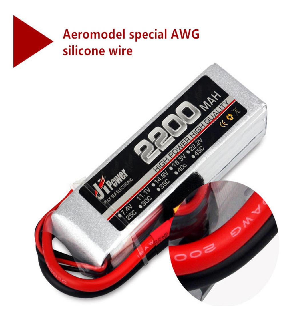 Bateria Hm Jhpower 11.1v 2200mah 3s-45c Plug Xt60 Para Rc - Imagem 4