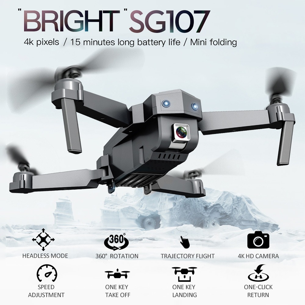 Sg107 Dobrável Mini Drone Com Câmera 4k Hd Indoor Rc - Imagem 2