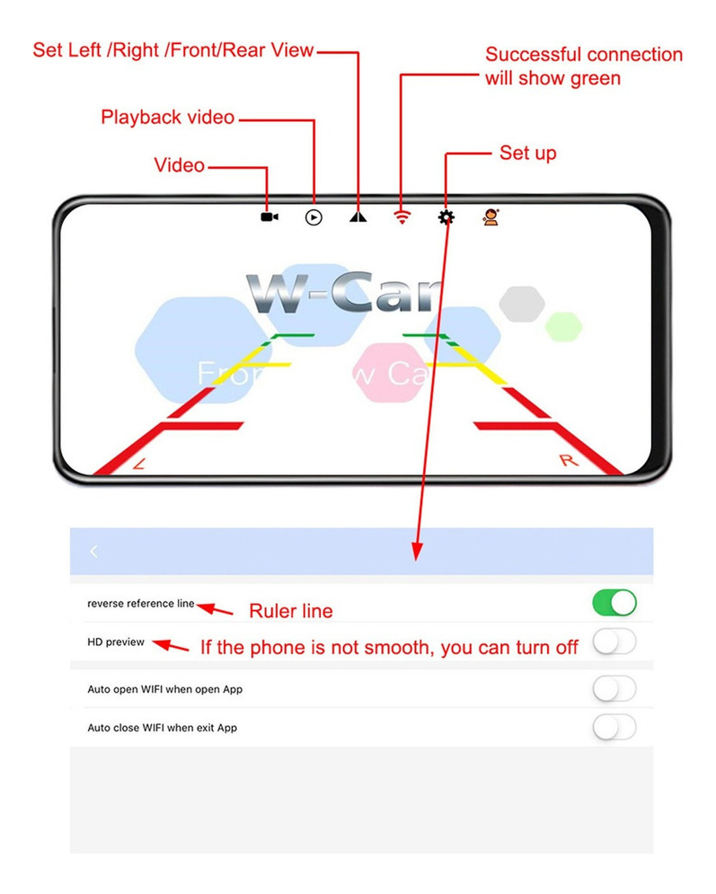 Câmera De Visão Traseira De Carro Sem Fio Wifi Caminhão Ônib - Imagem 3