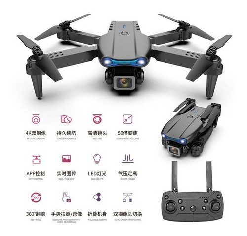 4k Profissional Com Luzes Led 3 Baterias Drone Câmera Dupla - Imagem 2