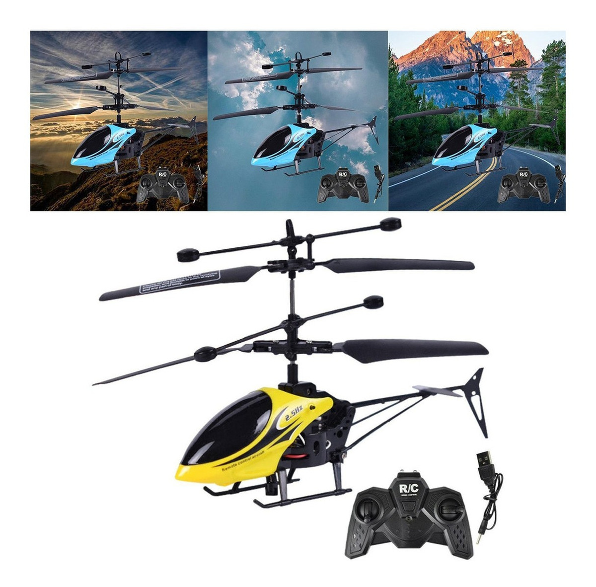 Brinquedo Ao Ar Livre Modelo De Drone Rc Presentes Amarelo - Imagem 6