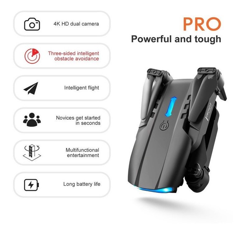 Drone Profissional E99 Pro 2.4ghz Com Câmera Hd E 3 Bateria - Imagem 8