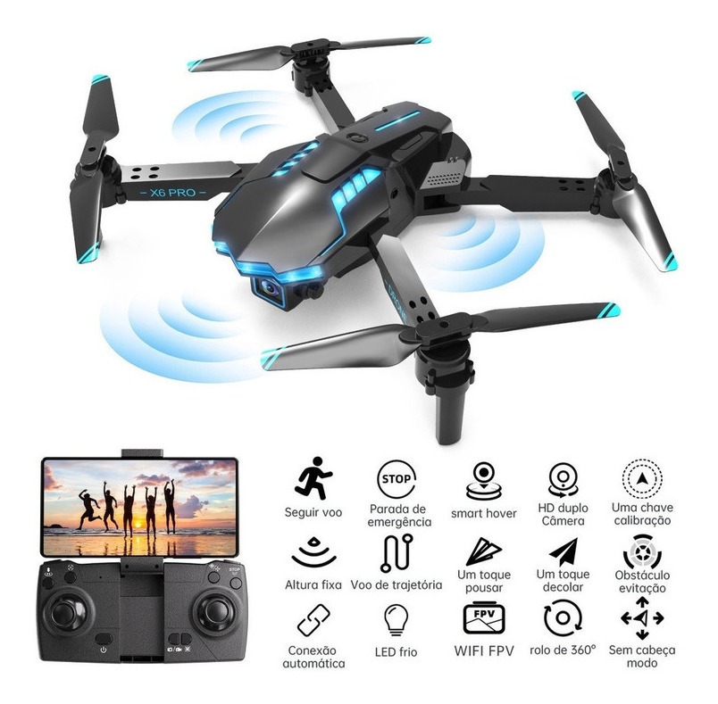 Mini Drones Profissionais Com Câmera 4k Wifi Fpv Evitação - Imagem 8