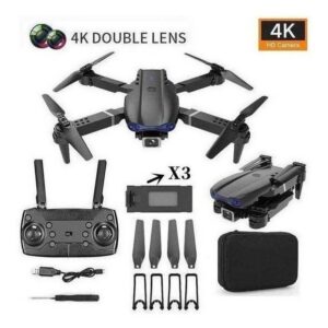 Câmera Dupla Mini Drone E99 Pro Professional 4k Com 3 Bateri