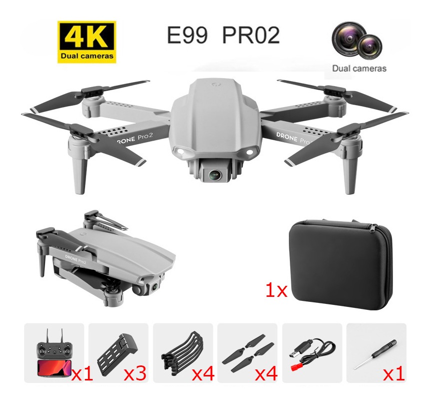 Mini Drone E99 Pro 2 Professional 4k Câmera Dupla 3 Baterias - Imagem 10