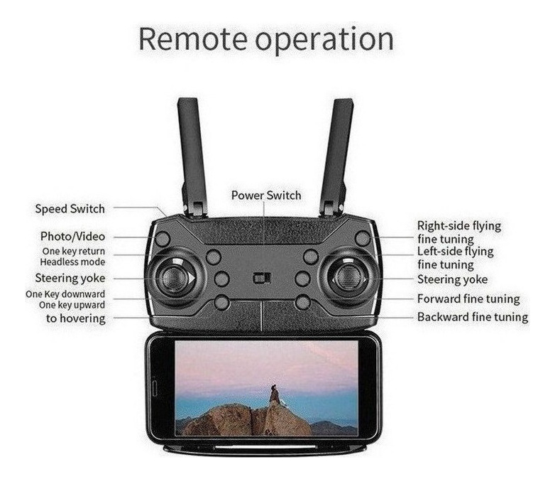 Câmera Drone E88 Portátil De Alta Definição 4k Com 2 Bateria - Imagem 9