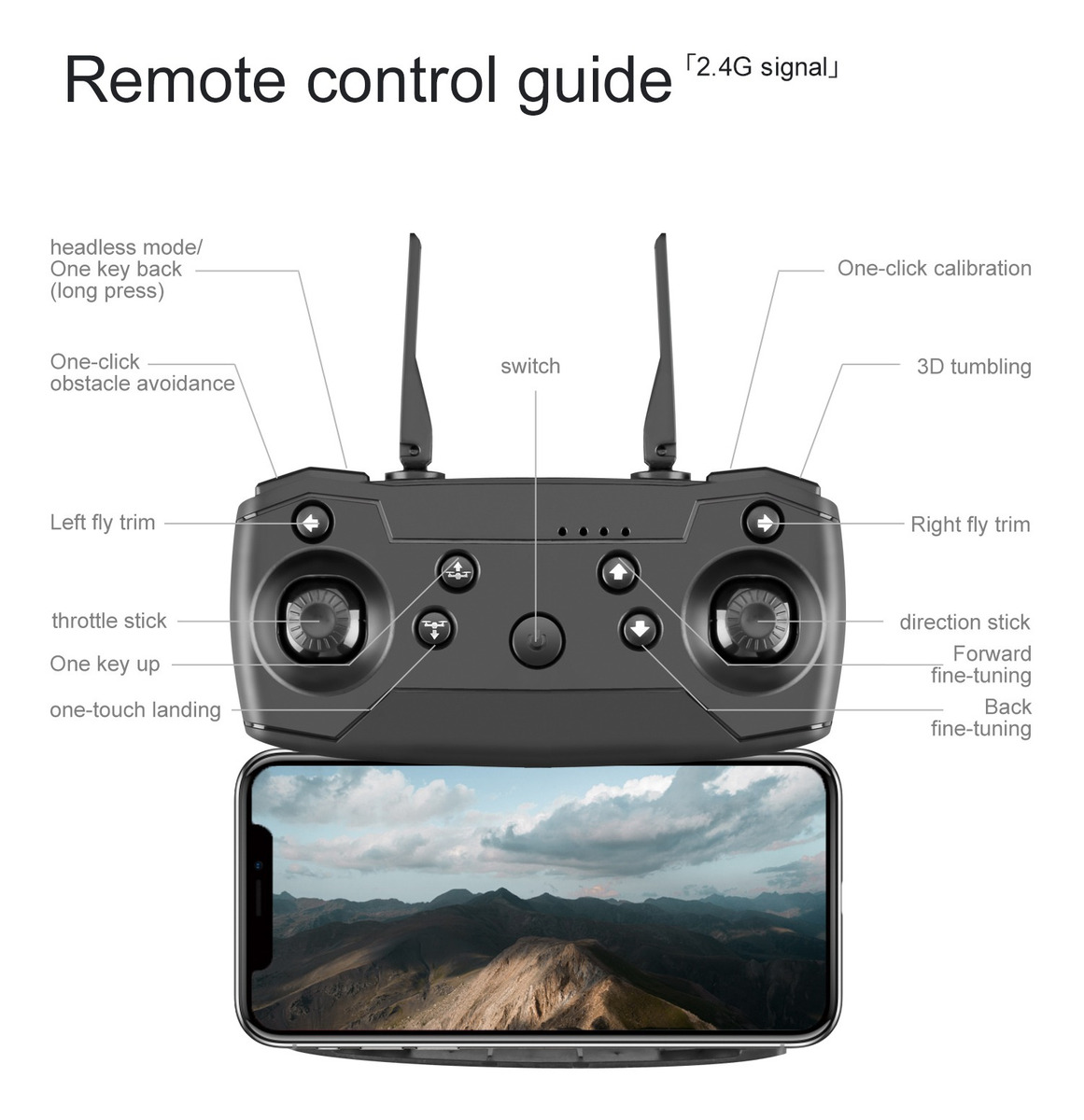 Câmera Dobrável Drone 1080p Hd 3d Flips Rc Quadcopter W/2 - Imagem 7