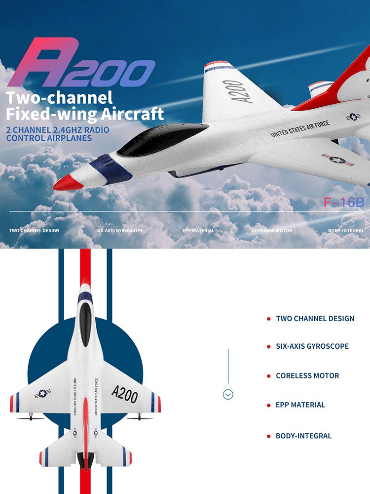 Aeronave Wltoys A200 De Asa Fixa Epp Foam Rc De 2 Canais - Imagem 2
