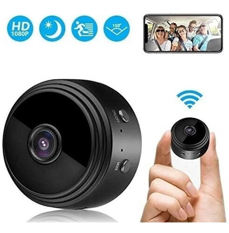 Mini Câmera Segurança Espiã A9 Sem Fio Hd 1080p 64gb Cartão