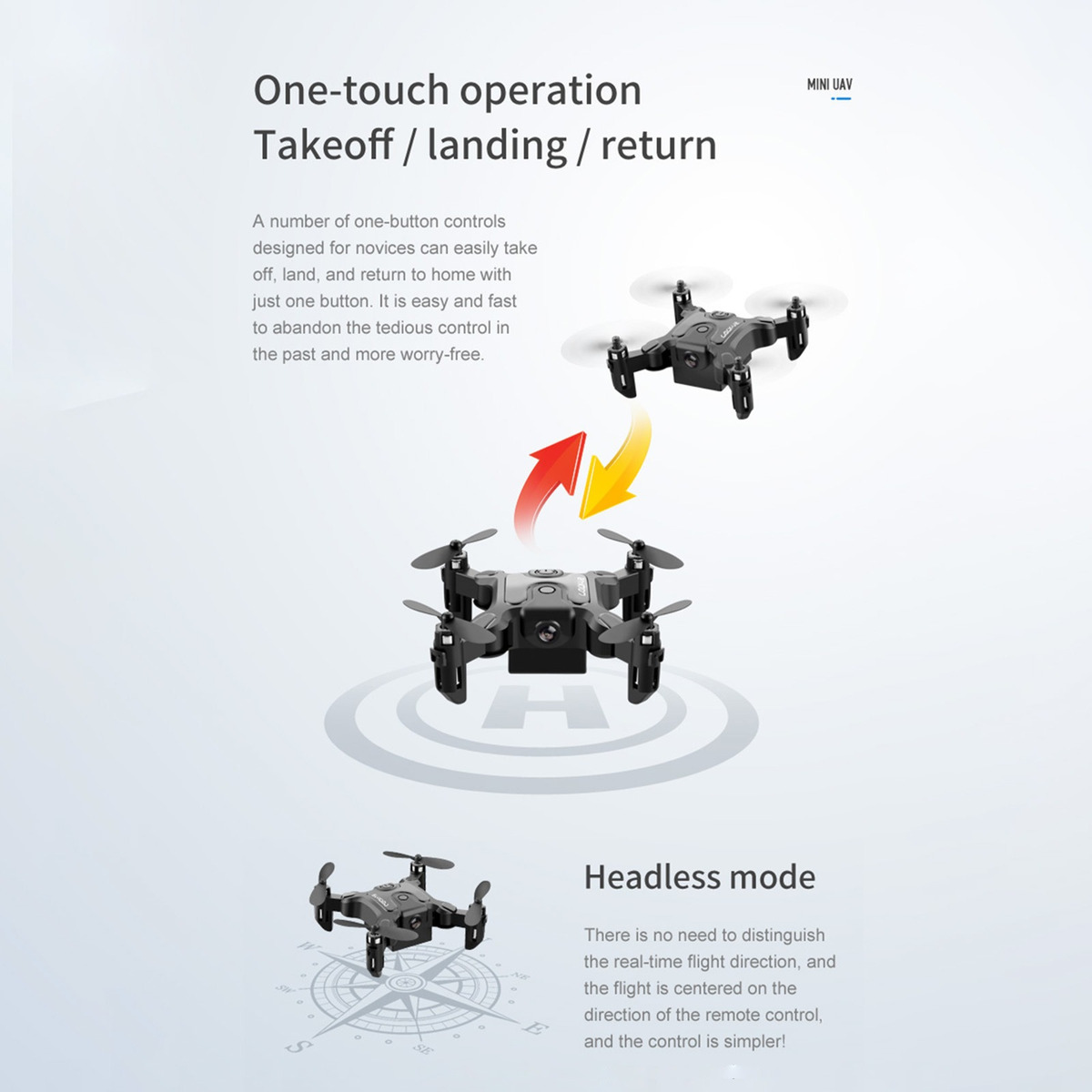 Modo Sem Cabeça Fpv Rc Quadcopter 2.4g Altitude Hold Drone - Imagem 9