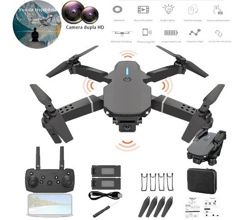 Drone Profissional E88 Pro 2.4ghz Com Câmera Hd E 2 Bateria - Imagem 9