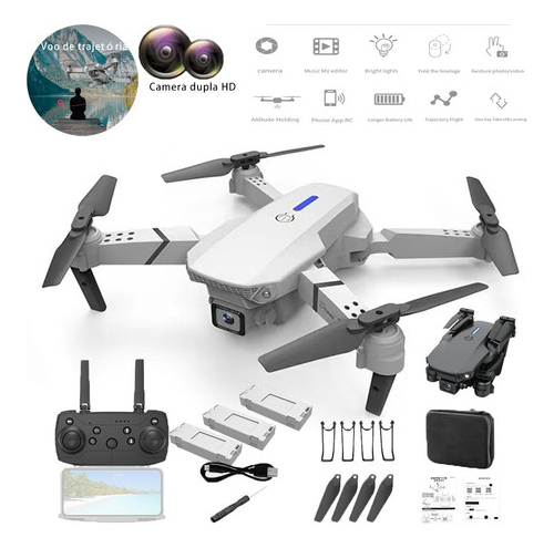 Drone E88 Pro Com Câmera Aérea Hd Profissional E 3 Baterias - Imagem 11