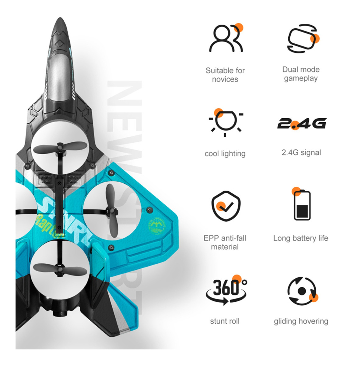 Avião De Controle Remoto Rc Plane 2,4 Ghz 6ch Epp Foam Com 2 - Imagem 9