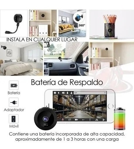 Mini Camera Ip Espiã Wifi A9 Magnética Bateria Portatil 2pcs - Imagem 7