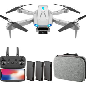 S89 Rc Drone Com Câmera 4k Wifi Cinza 4k 3 Baterias