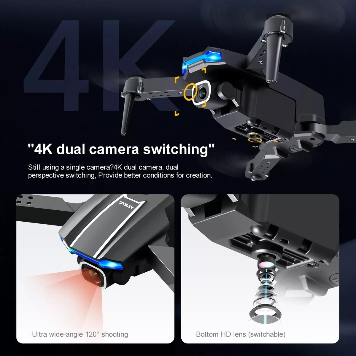 Mini Drone Com Câmera Dupla De Controle Remotoaltitude Hold - Imagem 8