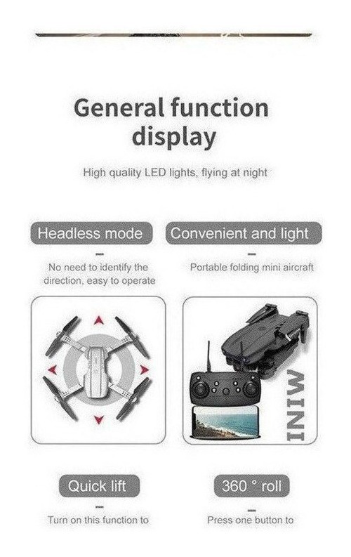 Câmera 4k Mini Drone E99 Pro Professional Com 2 Baterias - Imagem 6