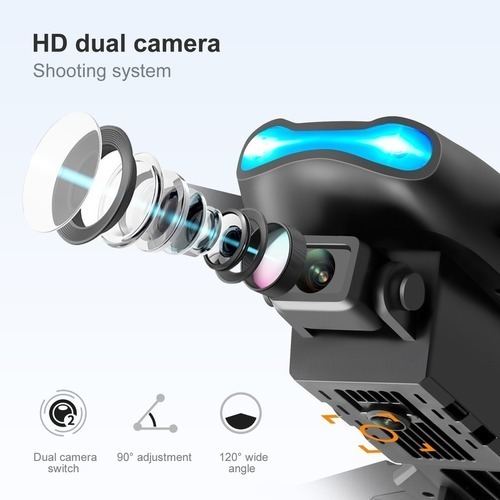 Drone E99 K3 Pro Com Dupla Câmera 4k Dobrando Preto - Imagem 5