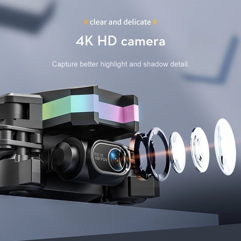Câmera Mini Drone 4k Hd Wifi Fpv Câmera Dupla - Imagem 4