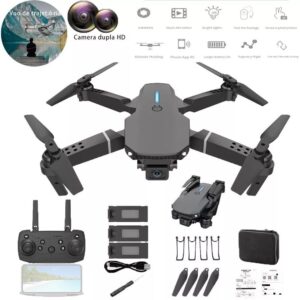 Drone E88 Pro Com Câmera Aérea Hd Profissional E 3 Baterias