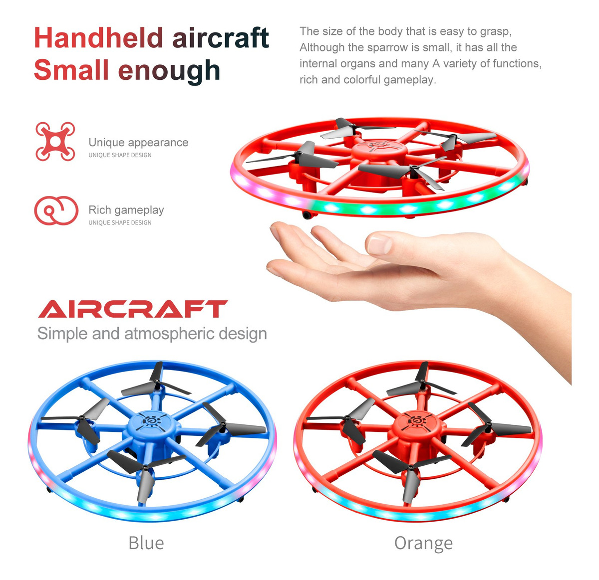 Drone De Veículo Aéreo Circular Infantil Para Evitar Obstácu - Imagem 18