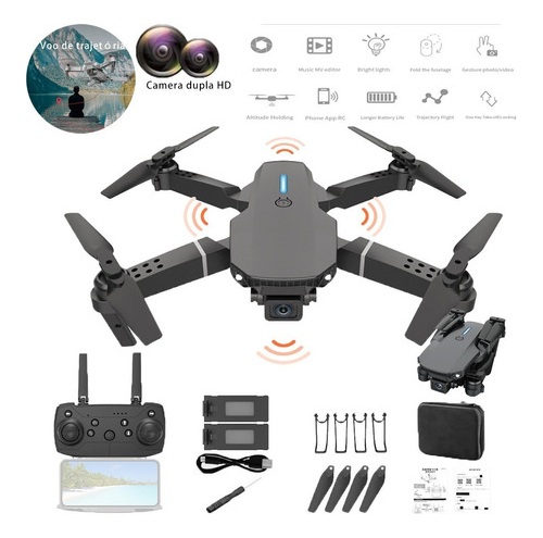 Drone Profissional E88 Pro 2.4ghz Com Câmera Hd E 2 Bateria - Imagem 9