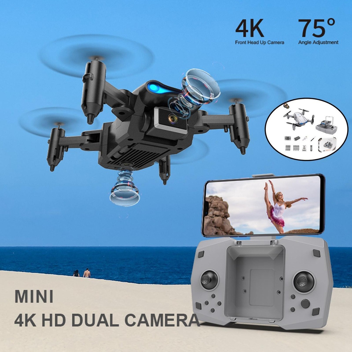 Ky906 Mini Drone 4k Altitude Hold Rc Helicóptero - Imagem 26