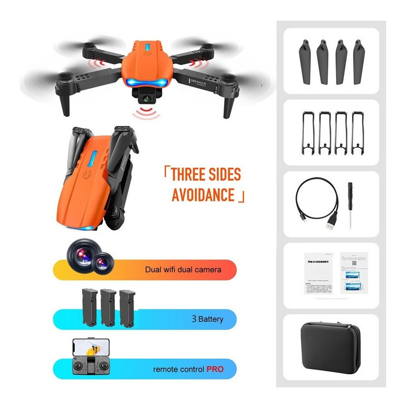 Drone Profissional E99 Pro 2.4ghz Com Câmera Hd E 3 Bateria - Imagem 2