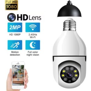 Wifi Ip Panorama Camera Bulb 2mp Visão Noturna Panorâmica
