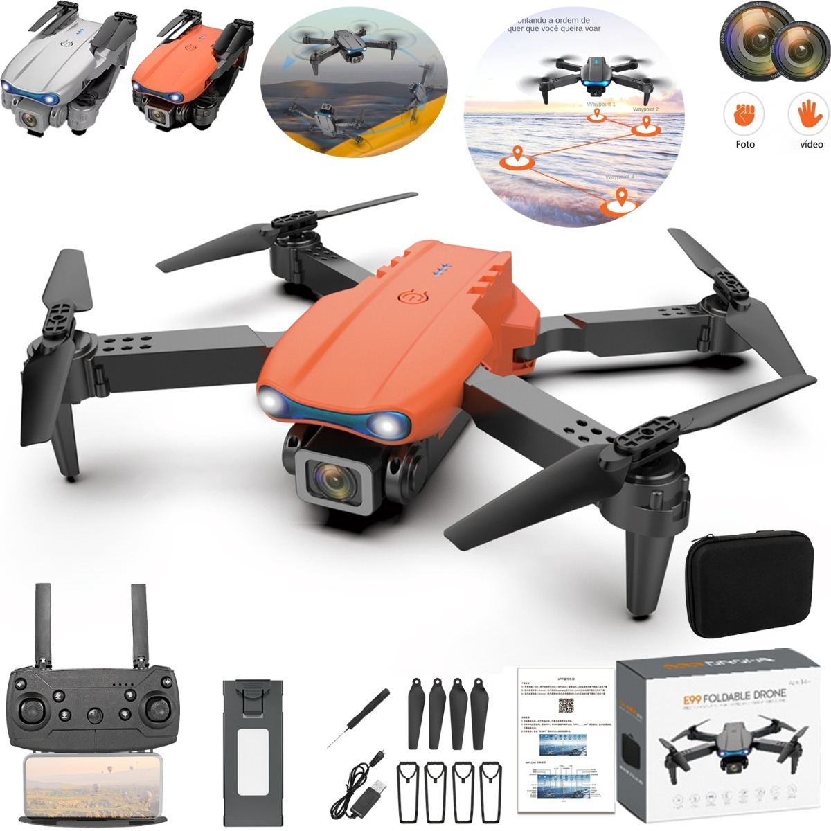 Drone E99 Pro Com Dupla Câmera Hd Profissional + 3 Bateria - Imagem 15