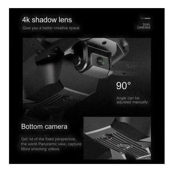 Câmera Dupla Mini Drone E99 Pro Professional 4k Com 3 Bateri - Imagem 3