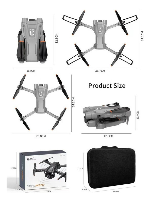 Drone Mini De Câmera Hd Duplas E Obstáculo Evitar Quadcopter - Imagem 15