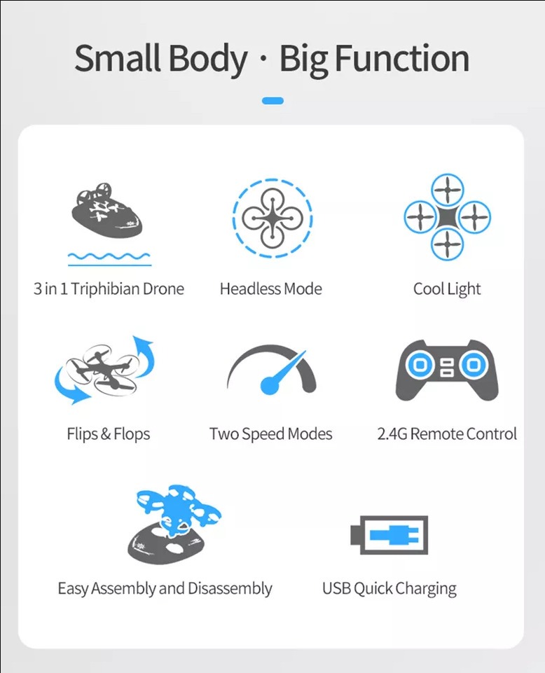 Brinquedo 3 Em 1 Mini Quadcopter Speed 3d Flip Headless Mode - Imagem 8